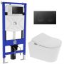 Major&Maker Topaz White + Coral Black toaleta myjąca ze stelażem i przyciskiem czarnym 4701FWS200302B zdj.1