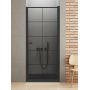 New Trendy New Soleo Black drzwi prysznicowe 90 cm uchylne czarny mat/szkło ze wzorem D-0277A zdj.1