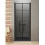 New Trendy New Soleo Black drzwi prysznicowe 90 cm uchylne czarny mat/szkło ze wzorem D-0281A zdj.1