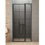 New Trendy New Soleo Black drzwi prysznicowe 90 cm uchylne czarny mat/szkło przezroczyste D-0293A zdj.1