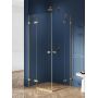 New Trendy Avexa Gold Brushed kabina prysznicowa 90x100 cm prostokątna złoty szczotkowany/szkło przezroczyste EXK-1782 zdj.1