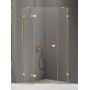 New Trendy Avexa Gold Shine kabina prysznicowa 80x80 cm pięciokątna lewa złoty połysk/szkło przezroczyste EXK-3840 zdj.1