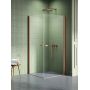 New Trendy New Soleo Copper Brushed kabina prysznicowa 90x90 cm kwadratowa miedź szczotkowana/szkło przezroczyste K-2014 zdj.1