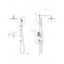 Omnires Y zestaw prysznicowy podtynkowy z deszczownicą biały SYSY47WM zdj.2
