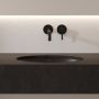 Omnires Shell M+ umywalka 48x31 cm owalna podblatowa black lava mat SHELL480UPBLV zdj.10