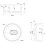 Omnires Cadence M+ umywalka 42x42 cm okrągła nablatowa biała CADENCER420BM zdj.2