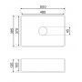 Omnires Corona umywalka 50x39 cm prostokątna nablatowa biała CORONA500BP zdj.2