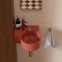 Omnires Ovo M+ umywalka 33x34 cm narożna ścienna-nablatowa terracotta mat OVO335UWLTE zdj.6