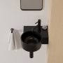 Omnires Ovo M+ umywalka 33x34 cm narożna ścienna-nablatowa black lava mat OVO335UWPBLV zdj.6