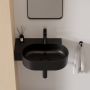 Omnires Ovo M+ umywalka 55x38 cm owalna nablatowa black lava mat OVO555UWLBLV zdj.5