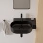 Omnires Ovo M+ umywalka 55x38 cm owalna nablatowa black lava mat OVO555UWPBLV zdj.6