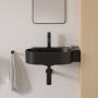 Omnires Ovo M+ umywalka 55x38 cm owalna nablatowa black lava mat OVO555UWPBLV zdj.7