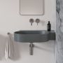 Omnires Ovo M+ umywalka 64x44 cm narożna ścienna-nablatowa ash grey mat OVO645UWPAG zdj.5