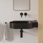 Omnires Ovo M+ umywalka 64x44 cm narożna ścienna-nablatowa black lava mat OVO645UWPBLV zdj.5