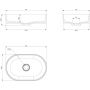 Omnires Ovo M+ umywalka 55x36 cm owalna nablatowa szary/kamień OVOUNAG zdj.2