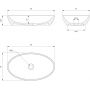 Omnires M+ umywalka 60x35 cm owalna nablatowa biała SIENALUNBP zdj.2
