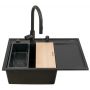 Pyramis Camea zlewozmywak granitowy z baterią 68x50 cm czarny 070223912BEI zdj.5