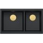 Quadron Logan 120 zlewozmywak GraniteQ 76x45 cm pure carbon/elementy złote HQL7645U7_PVDG1_U zdj.3