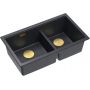Quadron Logan 120 zlewozmywak GraniteQ 76x45 cm black diamond/elementy złote HQL7645U8_PVDG1_U zdj.1