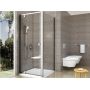 Ravak Pivot PPS-100 ścianka prysznicowa 100 cm stała satyna/szkło przezroczyste 90GA0U00Z1 zdj.1