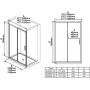 Ravak Blix Slim BLSDP2-110 drzwi prysznicowe 110 cm czarny mat/szkło przezroczyste X0PMD0300Z1 zdj.2
