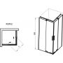 Ravak Roll RORV2 kabina prysznicowa 90x90 cm kwadratowa czarny mat/szkło przezroczyste X14V70300Z1 zdj.2