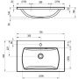 Ravak Classic II umywalka 70x45 cm prostokątna biała XJX01170000 zdj.2