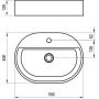 Ravak Ceramic O umywalka 55x40 cm owalna nablatowa z półką biały mat XJX0E155001 zdj.2
