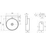 Ravak Yard umywalka 50x40,5 cm półokrągła biały mat XJX0E240001 zdj.2
