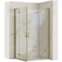 Rea Hugo Gold Brush kabina prysznicowa 100x100 cm kwadratowa złoto szczotkowane/szkło przezroczyste REA-K6605 zdj.1