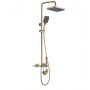 Rea Helix zestaw prysznicowy ścienny z deszczownicą i słuchawką typu bidetta złoty szczotkowany REA-P6621 zdj.1