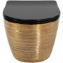 Rea Carlo Mini miska WC Rimless wisząca z deską wolnoopadającą złoty szczotkowany/czarny REA-C3300 zdj.3