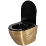Rea Carlo Mini miska WC Rimless wisząca z deską wolnoopadającą złoty szczotkowany/czarny REA-C3300 zdj.6