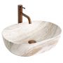 Rea Amelia umywalka 48x34,5 cm owalna nablatowa imitacja kamienia REA-U0636 zdj.1