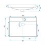 Rea umywalka 60x46 cm prostokątna wpuszczana-nablatowa biała REA-U3326 zdj.2
