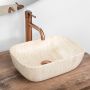 Rea Belinda Mini umywalka 36x25 cm prostokątna nablatowa Travertine Mat REA-U4700 zdj.4