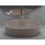 Rea Lisa Beige Shiny umywalka 49x35 cm owalna nablatowa brąz/beż REA-U6380 zdj.3