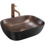 Rea Belinda Cooper umywalka 46,5x33,5 cm owalna nablatowa czarny-miedziany REA-U6384 zdj.1