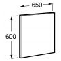 Roca Cube lustro 65x60 cm prostokątne szare A812307406 zdj.2