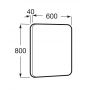 Roca Luna lustro 60x80 cm prostokątne czarny A812413000 zdj.2