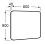 Roca Luna lustro 80x80 cm kwadratowe czarny A812414000 zdj.2