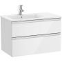 Roca Gap-N Unik zestaw łazienkowy 80 cm umywalka z szafką lewa biały połysk A851479806 zdj.1