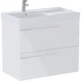 Roca Ella zestaw łazienkowy Unik 80 cm umywalka z szafką biały połysk A851912806 zdj.1