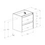 Roca Alpine szafka 45,2x58,5x59 cm podumywalkowa wisząca biała-czarna A857863606 zdj.2
