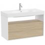 Roca Meridian szafka 100x46x56,5 cm podumywalkowa wisząca biała-dąb A858108607 zdj.1