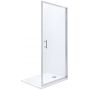 Roca Town-N drzwi prysznicowe 80 cm chrom/szkło przezroczyste AMP2708012M zdj.1
