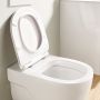 Zestaw Roca Meridian-N Compacto miska WC wisząca Rimless z deską wolnoopadającą i stelaż podtynkowy Duplo One z przyciskiem spłukującym PL1 białym (A34H242000, A890070020, A890195000, A890063000) zdj.9