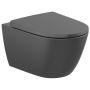 Roca Ona miska WC wisząca bez kołnierza ze spłukiwaniem wirowym czarny mat A34668C080 zdj.1