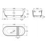 Roca Tura wanna wolnostojąca 170x75 cm owalna biała A248672000 zdj.3
