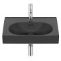 Roca Meridian umywalka 55x46 cm prostokątna ścienna-meblowa czarna A327741080 zdj.1